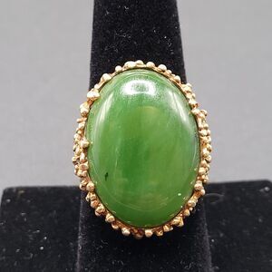 10K TCJ Jade & Gold Statement Ring